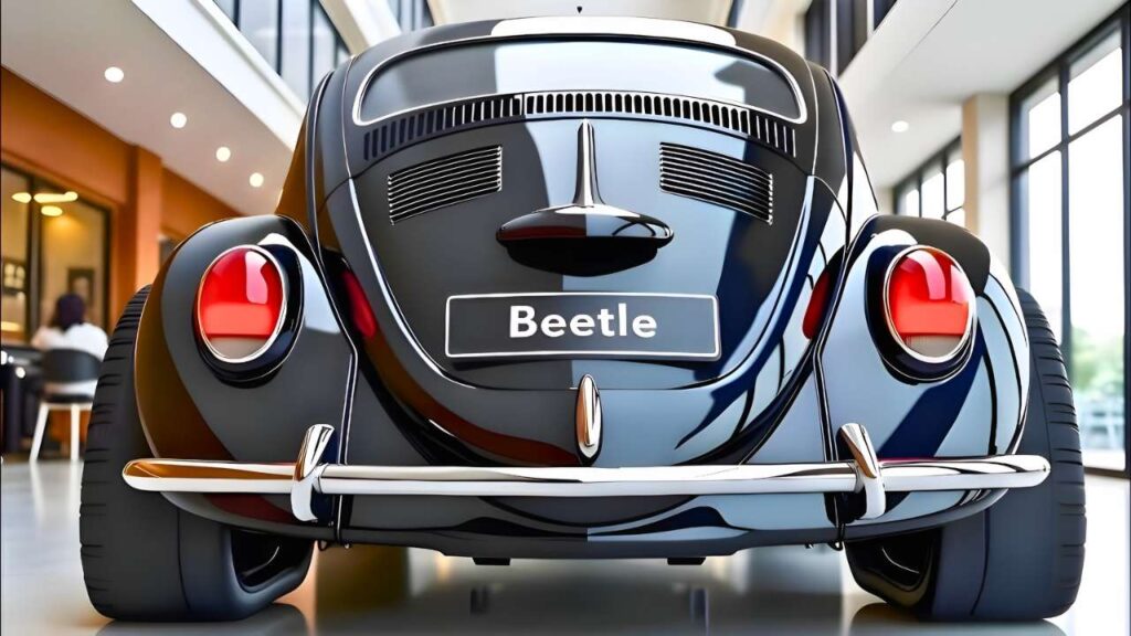 Volkswagen Beetle Negro Concepto: Diseño Moderno y Deportivo con Neumáticos Traseros Anchos