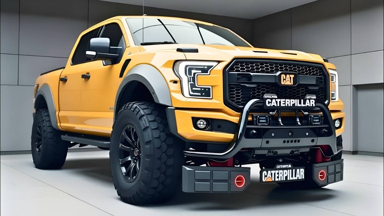 Camioneta Caterpillar 2026 Concepto: Diseño Futurista de Exhibición Tecnológica y Potencia Industrial