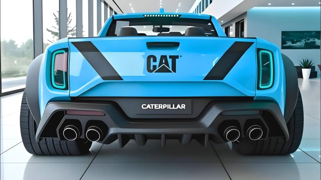 Camioneta Caterpillar 2026 Azul Concepto: Diseño Futurista de Vehículo Industrial y Potente Pickup