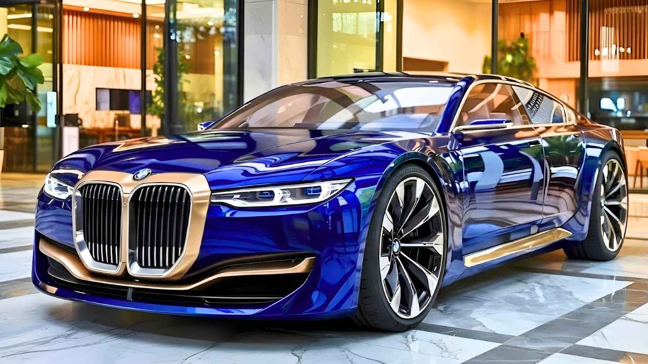 BMW Serie 7 2026 Azul con Detalles Dorados: Diseño Elegante y Lujoso